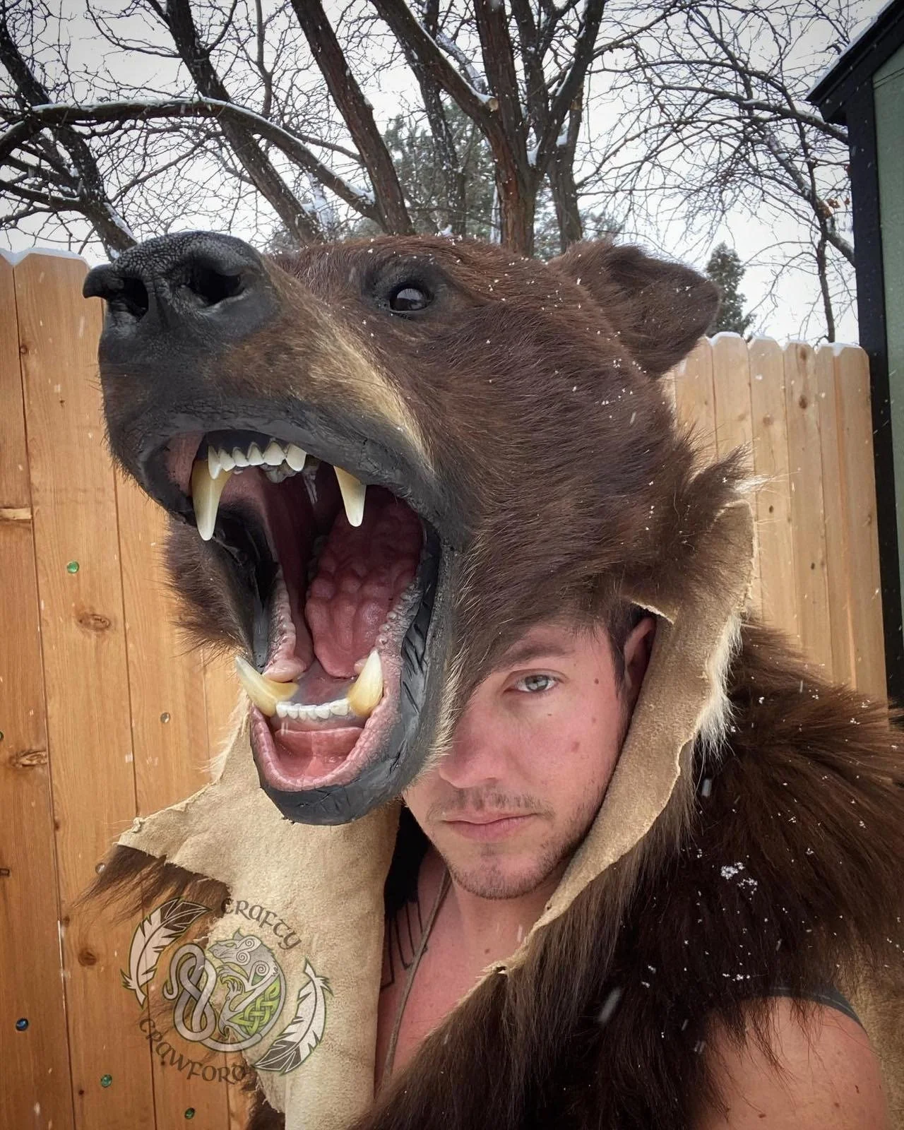 Authentic Bearskin Headdress detailed jaws all paws and claws The Crafty Crawford